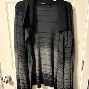 Maglia Women's Black & Gray Gradient Open-Front Cardigan